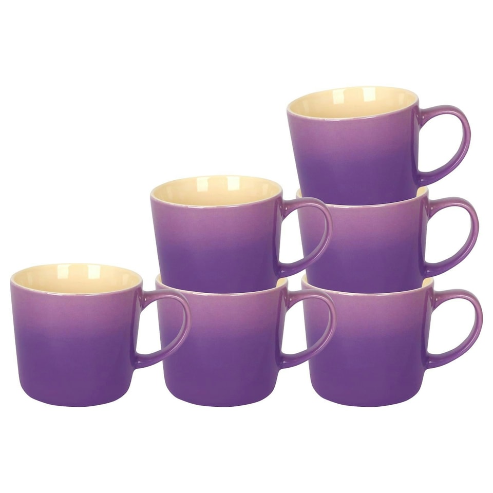 image 1 of Argon Tableware New Bone China Mugs - 330ml - Purple Ombre - Pack of 6 Purple