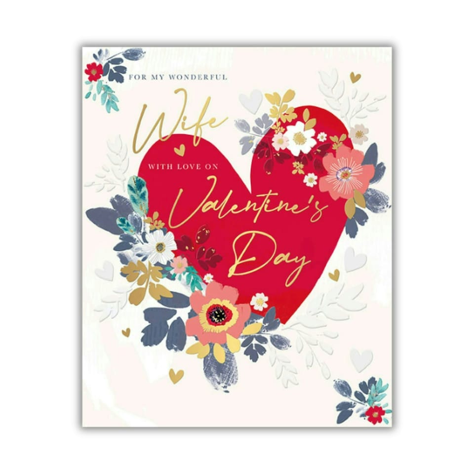 image 1 of Words 'n' Wishes Valentine Day Card for Wife, 23 x 19 cms