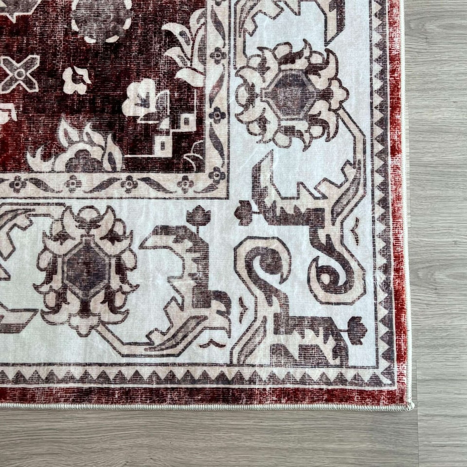 Jasru Vintage Washable Rug Soft Polyamide Non Slip Design - Tesco Groceries