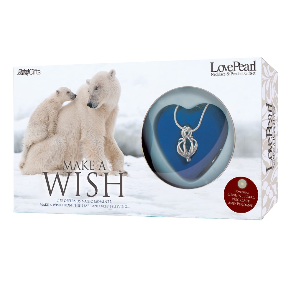 image 1 of Wildlife Series Polar Bear Open-Your-Own Pearl Pendant Necklace Gift