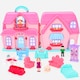 image 1 of Foldable Dollhouse Playset – Portable Carry Case with Dolls, Furniture & Animal Figures