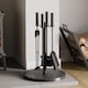 image 2 of Fire Vida 5 Piece Warwick Companion Set Fireside Fireplace Accessory, Black
