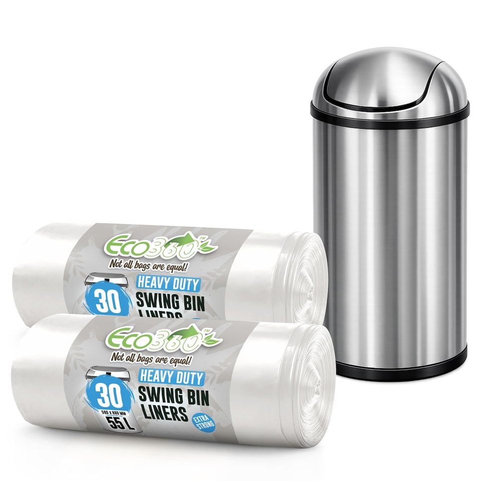 image 1 of Ecobag Heavy Duty Swing Bin Liners 55 Litre Extra Strong Leak Proof Tear Resistant