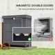 image 5 of Outsunny Wooden Garden Shed Double Door Tool Storage House, 74x43x88cm, Grey