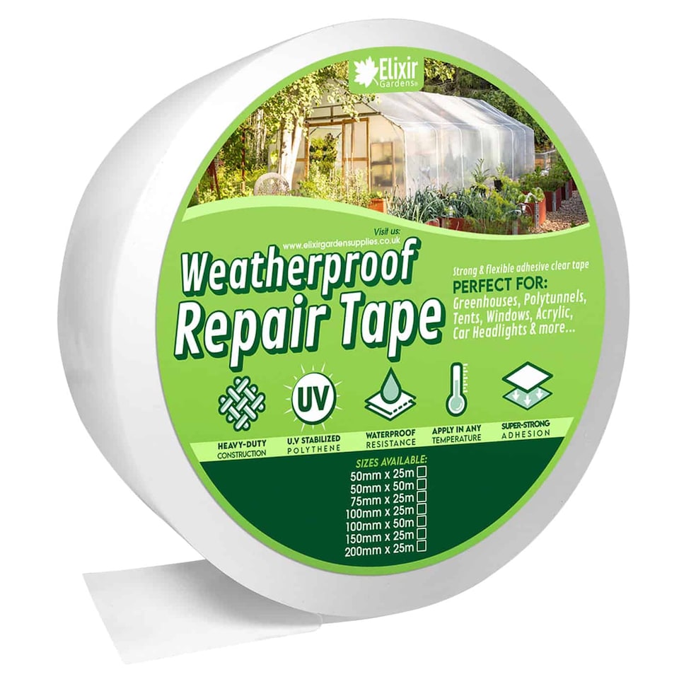 image 1 of Elixir Gardens Strong UV Polytunnel Repair Tape 200mm x 25m | x4