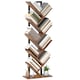 image 2 of HOMCOM 9-Tier Tree Bookshelf, Industrial Free Standing Bookcase with Steel Frame, Display Storage Unit for CDs, DVDs, Albums, Living Room, Bedroom, Home Office, Study, Rustic Brown | Brown