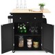 image 6 of COSTWAY Kitchen Island Rolling Storage Cabinet Trolley Cart