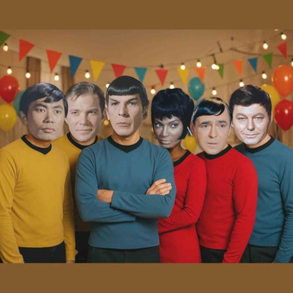 image 1 of Star Trek The Original Series Enterprise Crew Cardboard Face Masks - Pack of 6