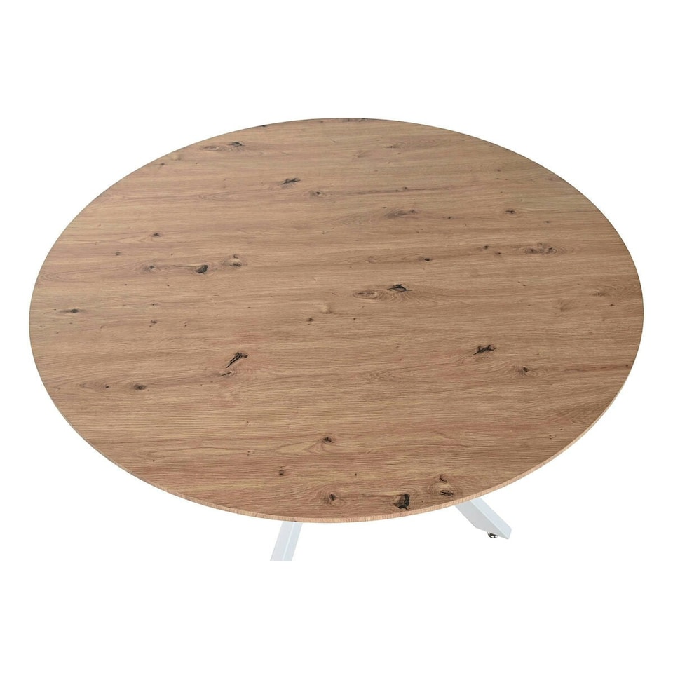 image 1 of Dining Table Home ESPRIT White Brown Iron MDF Wood 120 x 120 x 75 cm N/A