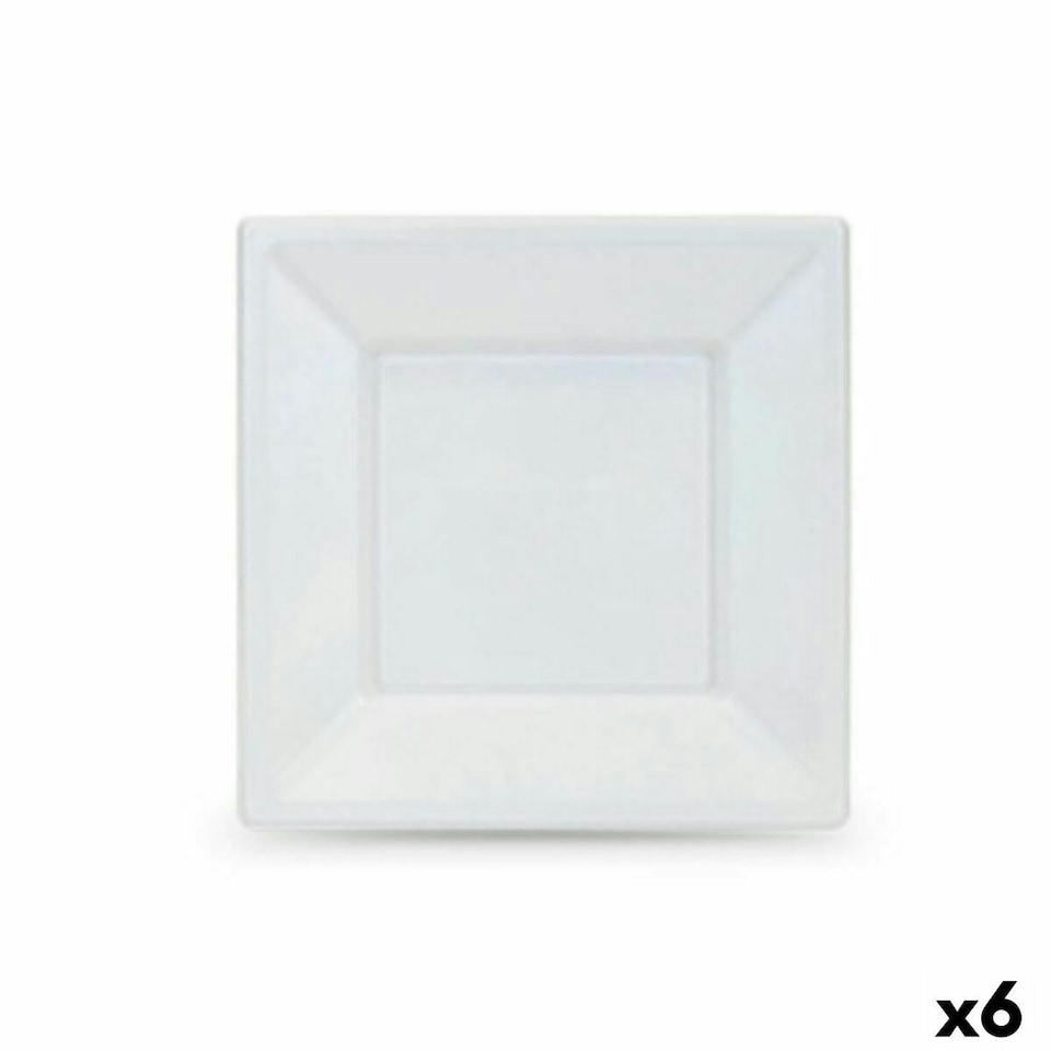 image 1 of Set of reusable plates Algon White Plastic 18 x 18 x 1,5 cm (36 Units) N/A