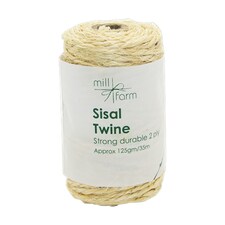 Mill Farm 2ply Sisal Twine Spool Small 125g/ 35m - One Colour - One Size