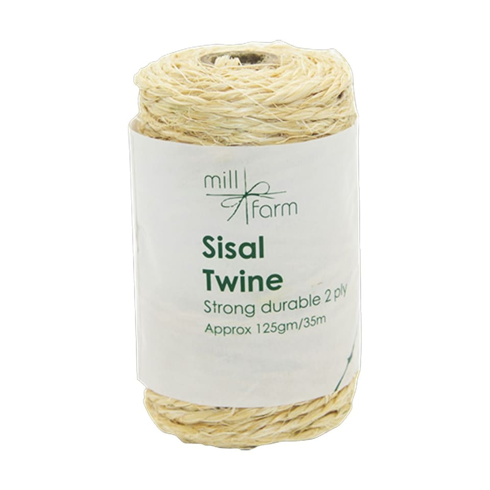 Mill Farm 2ply Sisal Twine Spool Small 125g/ 35m - One Colour - One Size