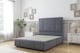 image 1 of Sloomy Lisbon Steel Plush Divan Bed Base 2 Drawers Right Side With 54 Inch Floor Standing Headboard & 12 Inch Matching Footboard | Grey | Steel | Double | 1