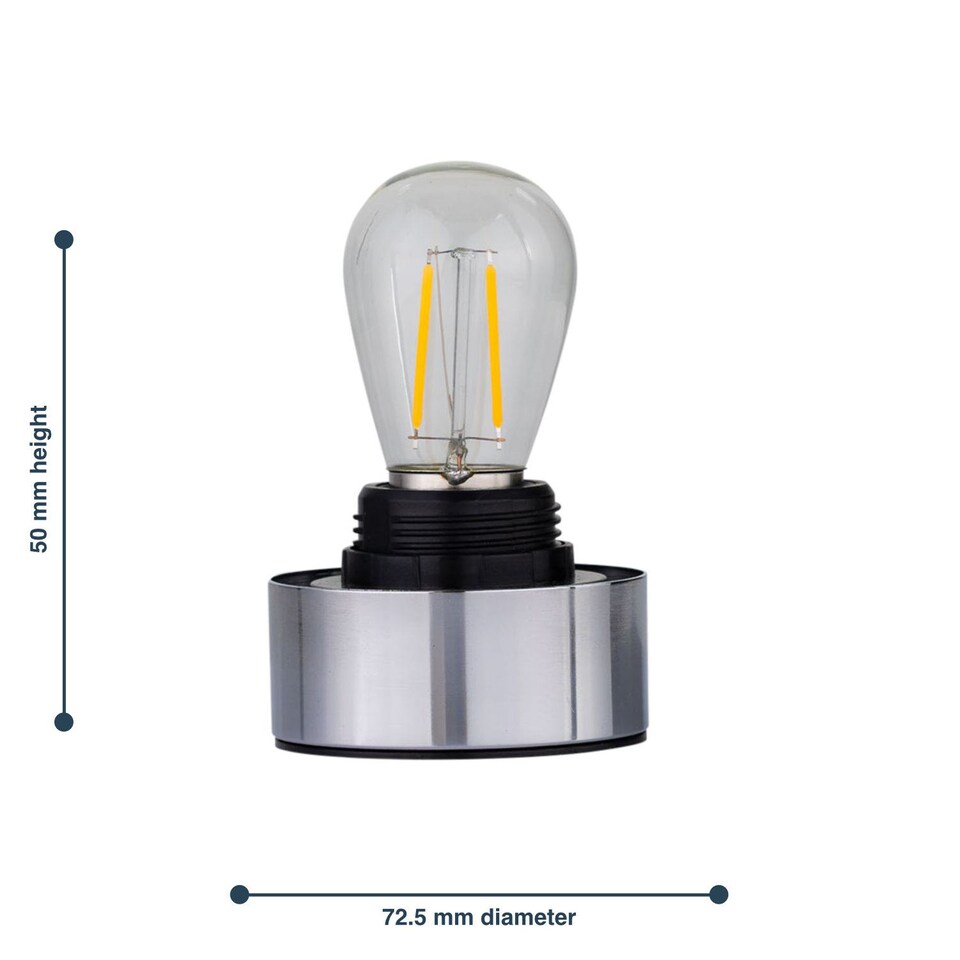 image 1 of Porter - Chrome Battery Operated Lamp Base Only | Chrome | Large | 1