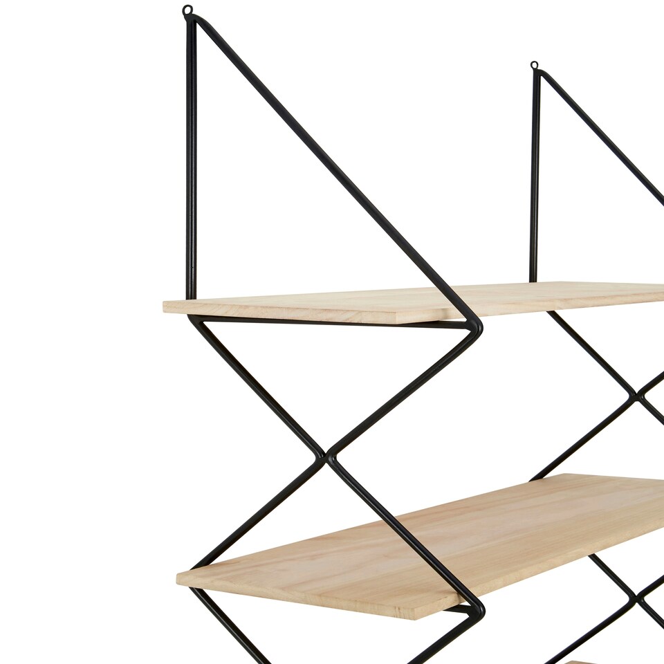 image 1 of Interiors By Premier Stylish 4 Layer Shelf, Durable Design Metal Frame Shelf For Balcony, Ample Storage Hanging Frame Shelf Cream