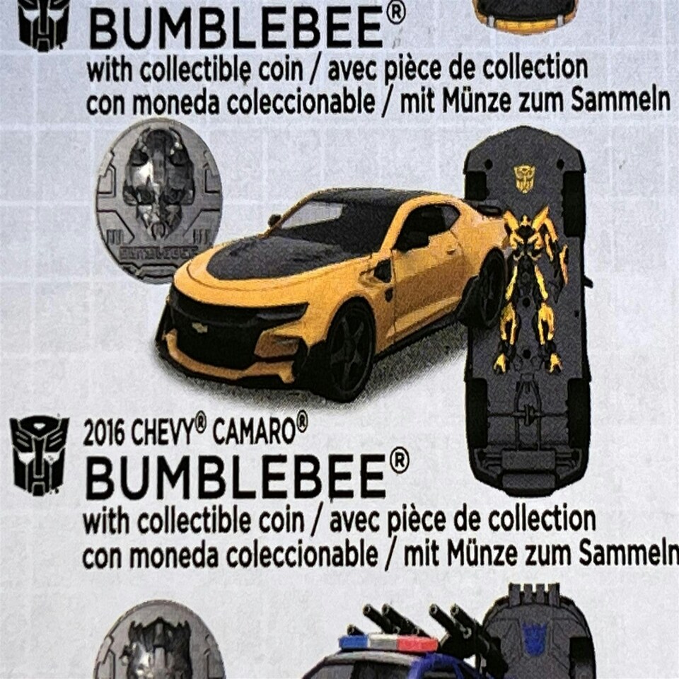image 1 of Transformers 2016 Chevy Camaro Bumble Bee with Collectible Coin 1:24 Jada 253115002