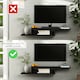 image 4 of HOMCOM Floating TV Unit, Wall Mounted TV Stand with Open Shelf and 2 Cable Holes, Entertainment Unit for Living Room, Black