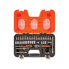Bahco S460 1/4in Drive Socket Set, 46 Piece | Chrome | matt chrome-plated | One Size | 1