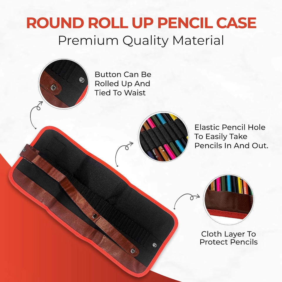 image 1 of Round Roll Up Pencil Case