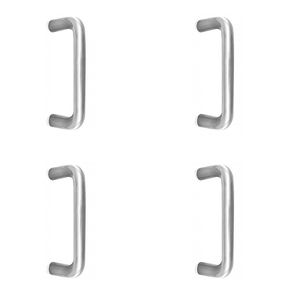 4 PACK Premium Satin Stainless Steel 19mm D Shape Pull Handle - 150mm Length Grade 201 - Door Handle
