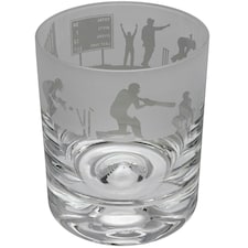 Animo Glass Whisky Tumbler Etched Glass Cricket