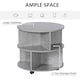 image 4 of HOMCOM Round Coffee Table, Movable Centre Table with Divided Shelves and Rolling Wheels, 3 Tier Living Room Table, Cement Colour | Grey