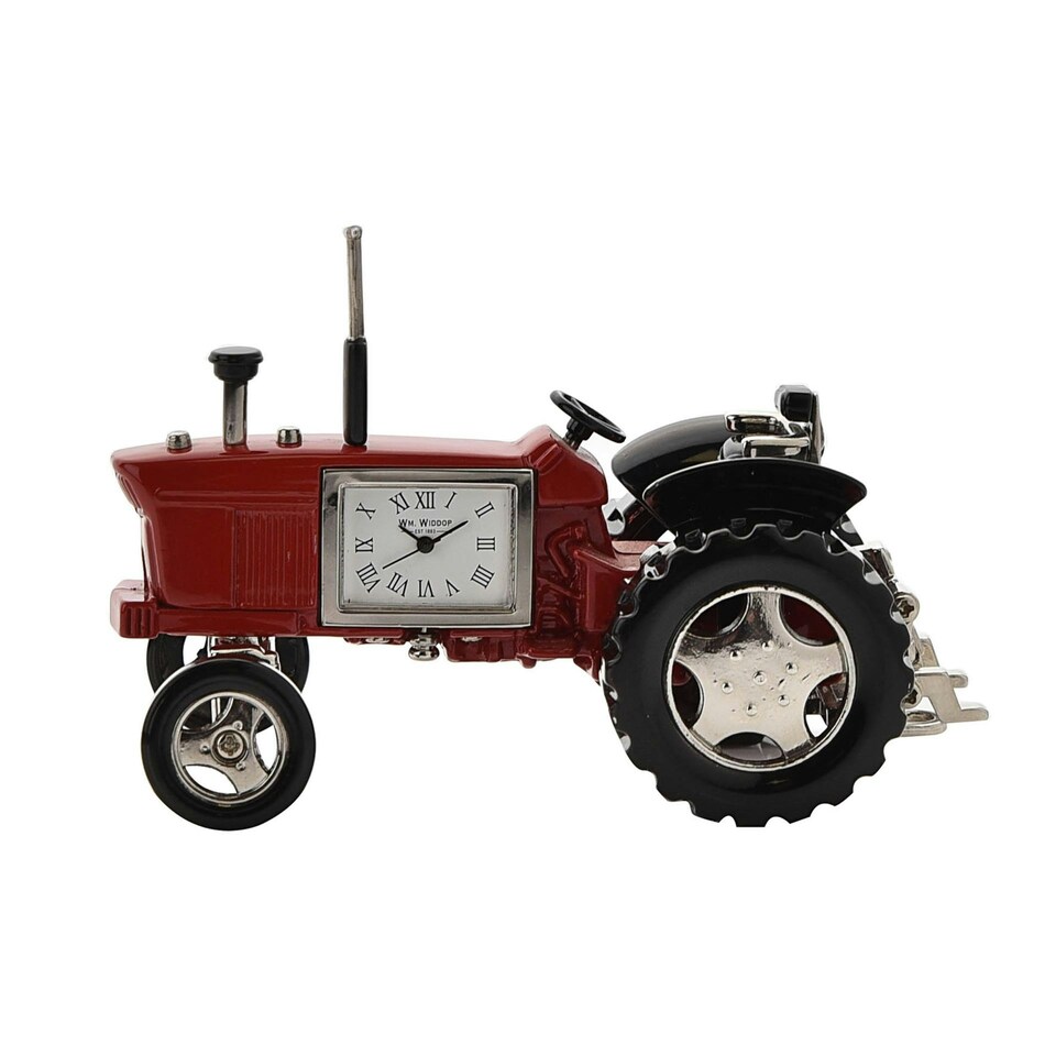 image 1 of Wm Widdop Miniature Clock Tractor Red & Black Roman Dial Red | Black