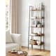 image 3 of 5-Tier Vertical Ladder Shelf Bookcase, Compact Industrial Storage Rack, Rustic Brown and Ink Black