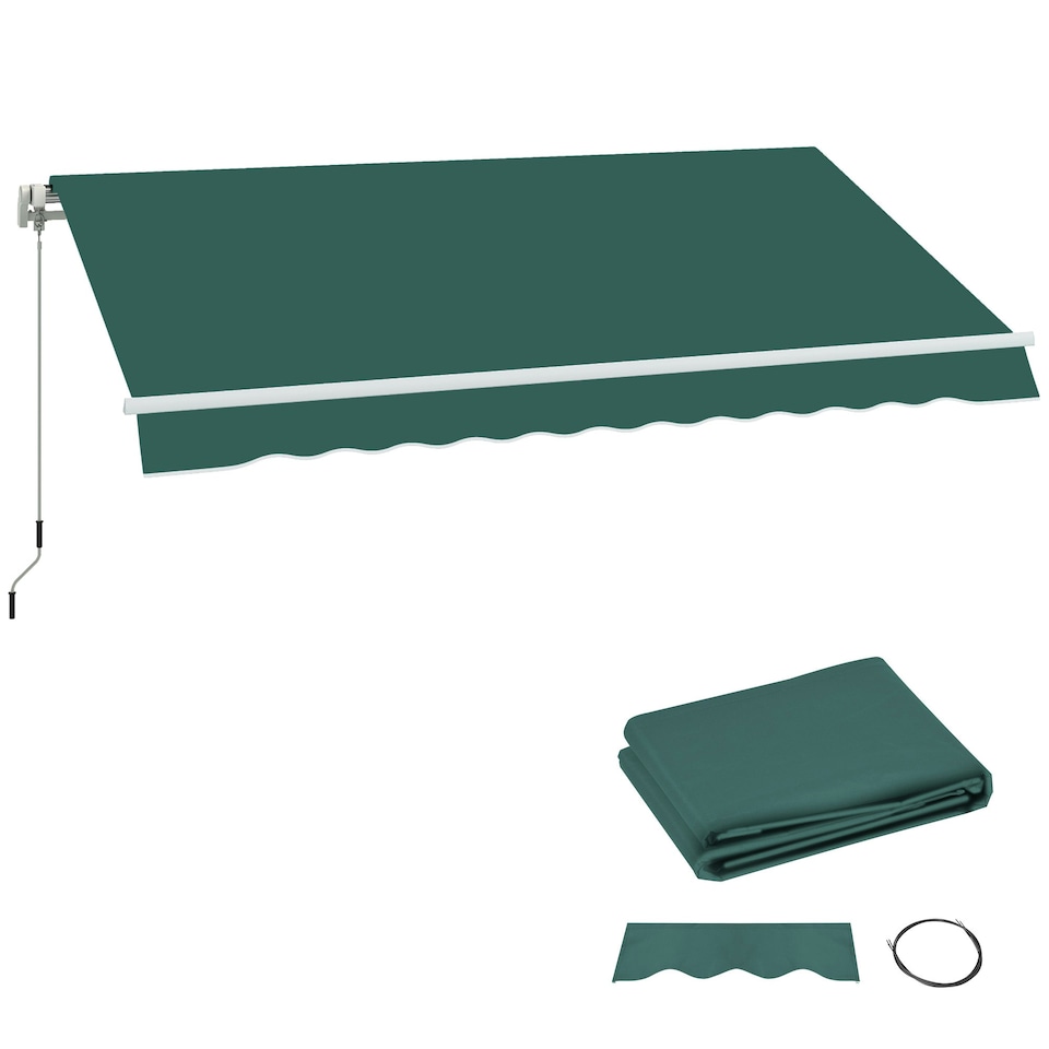 image 1 of Outsunny Replacement Canopy for 3 x 2.5 m Awning (Fabric Only), Green Cream | Cream