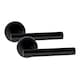 image 4 of Golden Grace 4 Pair of Straight T-Bar Design Door Handle On Round Rose Latch Door Handles with 2.5" Tubular Latch Black