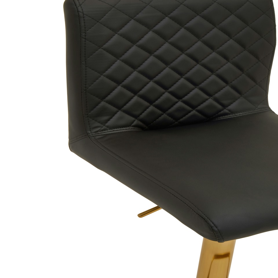 image 1 of Interiors by Premier Baina Black And Gold Bar Stool With Round Base