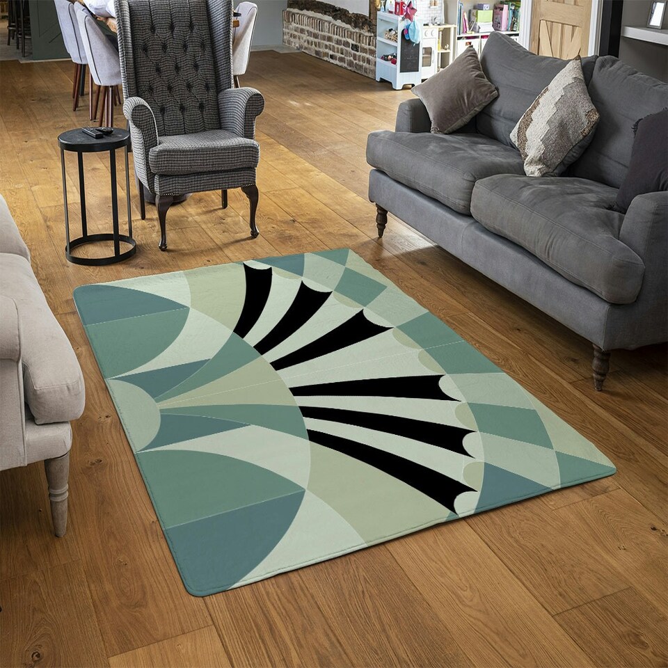image 1 of Green Geo Arches (Rug) Green | Medium: 80x150cm