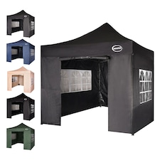 MCC Direct MAXIMUS 3x3 Heavy Duty Pop up Grey Gazebo With Sides | Grey | Grey