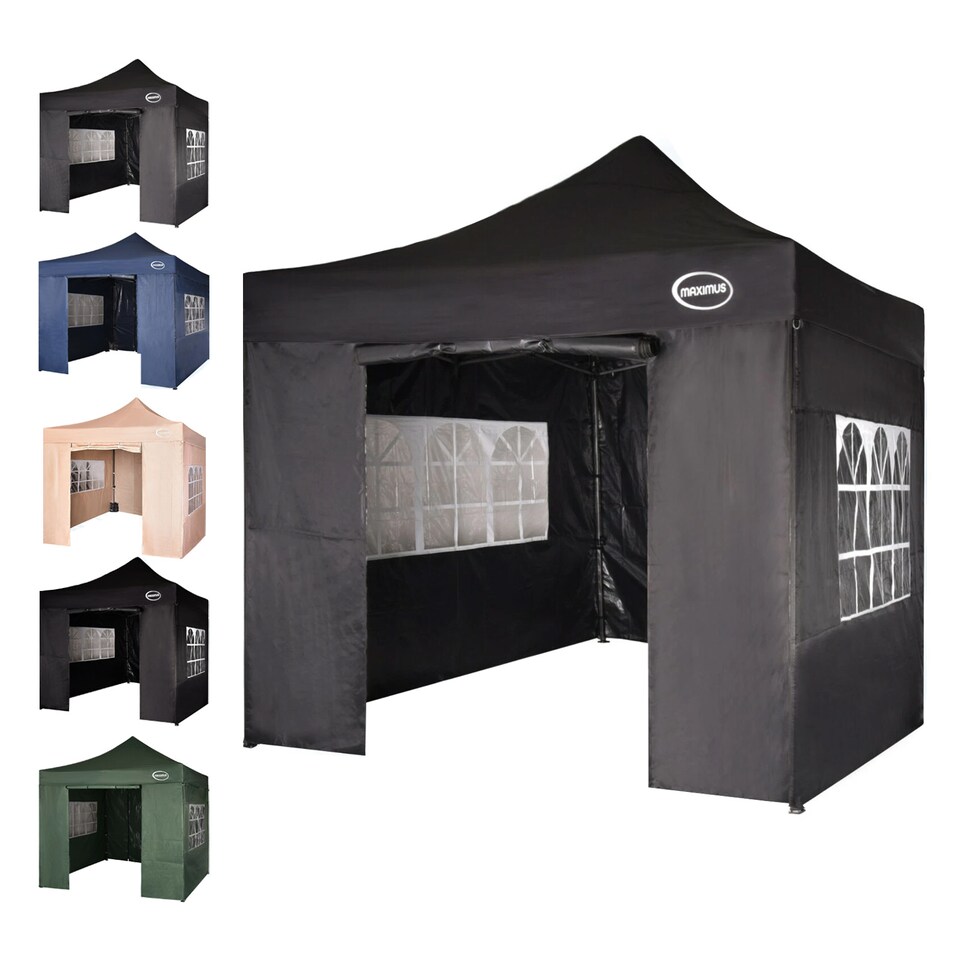 image 1 of MCC Direct MAXIMUS 3x3 Heavy Duty Pop up Grey Gazebo With Sides | Grey | Grey