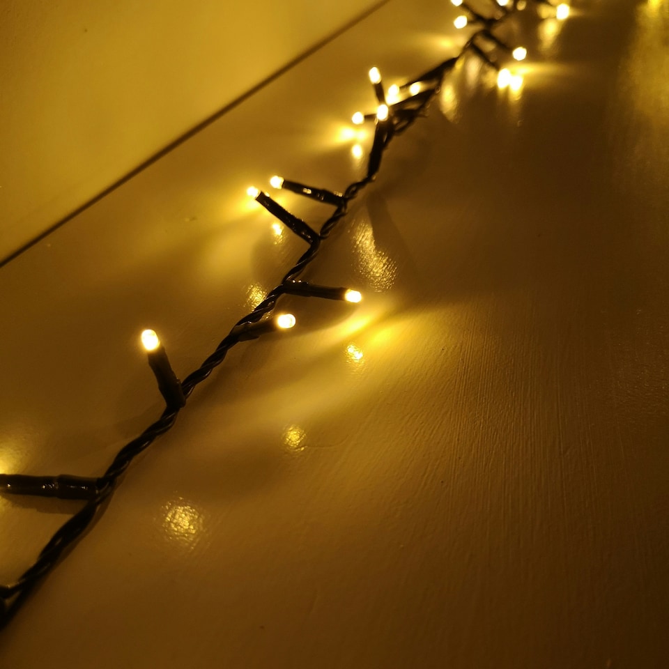 image 1 of 1500 LED 37.5m Indoor Outdoor Christmas Multi Function Mains Operated String Lights with Timer in Vintage Gold
