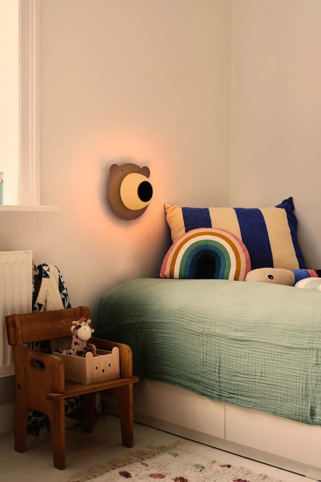 image 1 of Nordlux Brunabear Indoor Wall Light Brown Metal Sensor E14 Diffused  - Plug In or Mains Powered , IP20