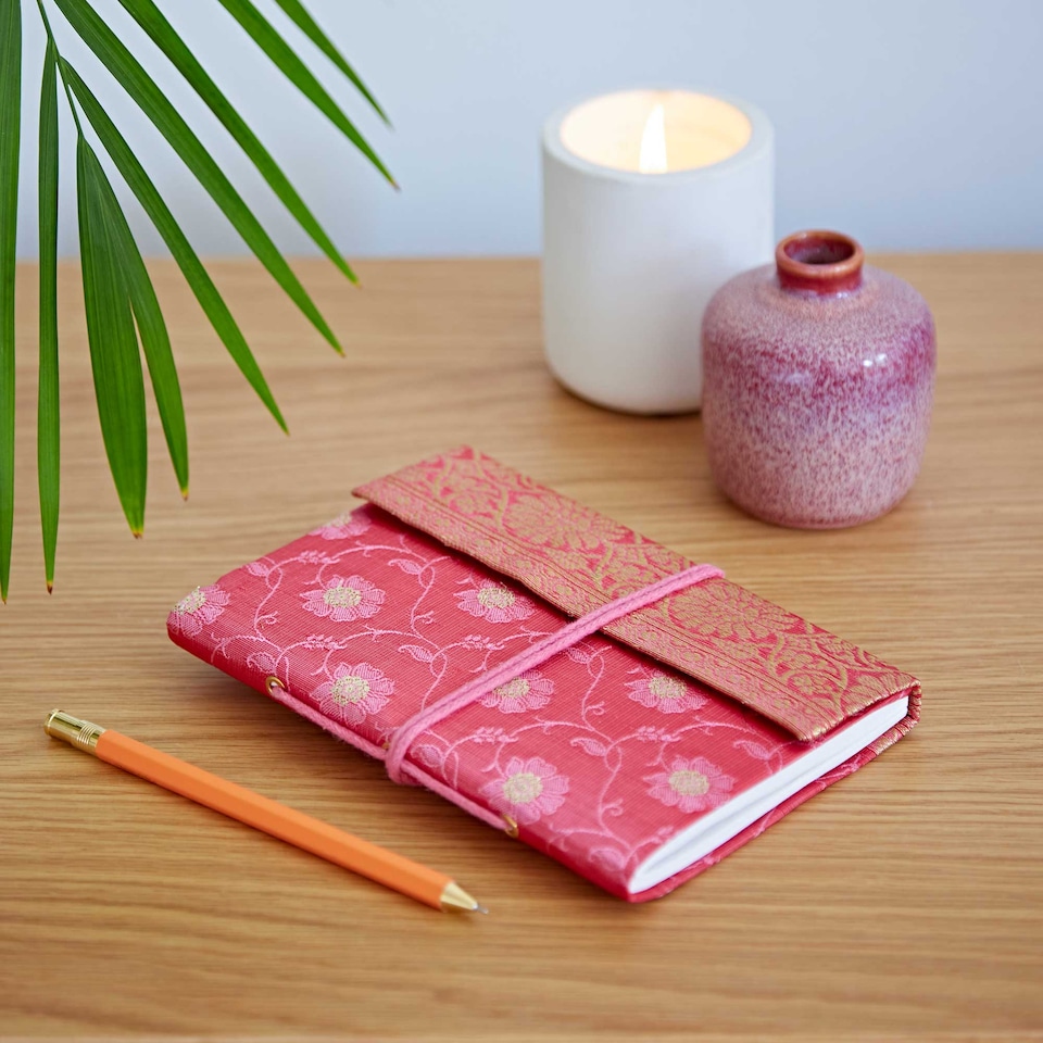image 1 of Medium Sari Fabric Notebook