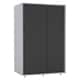 image 1 of URBNLIVING 2 Sliding Door Wardrobe 120cm Freestanding Unit | Multi | Grey Carcass + Black Doors | 1