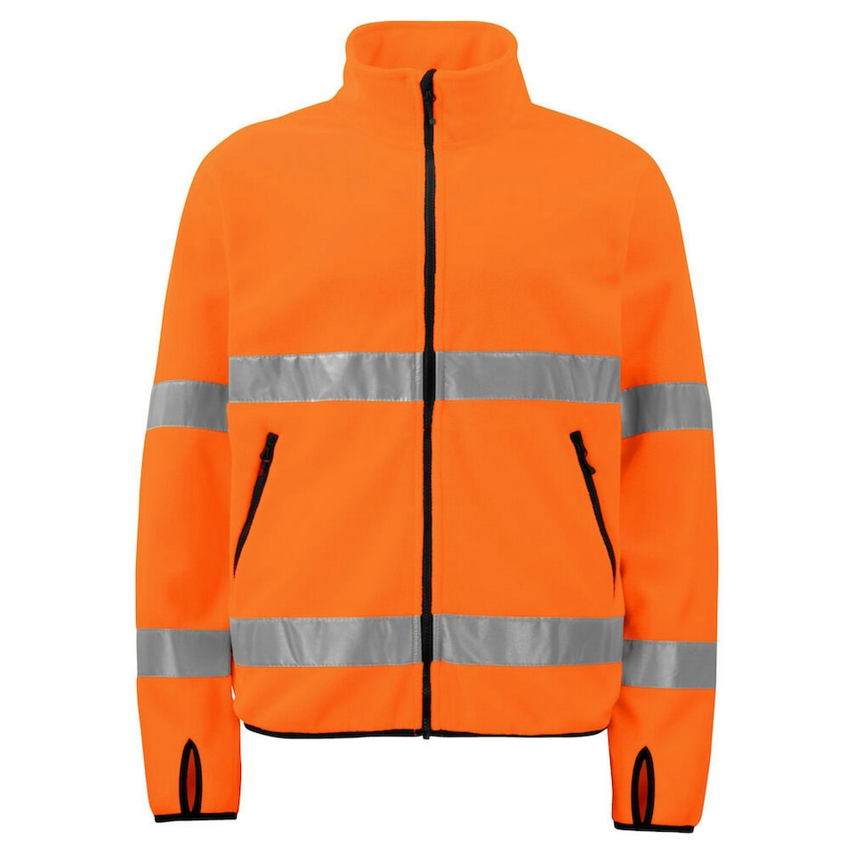 image 1 of Projob Mens Fleece Hi-Vis Fleece Jacket - Orange/Black - XL