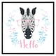 image 2 of Hello zebra (Picture Frame) White | L