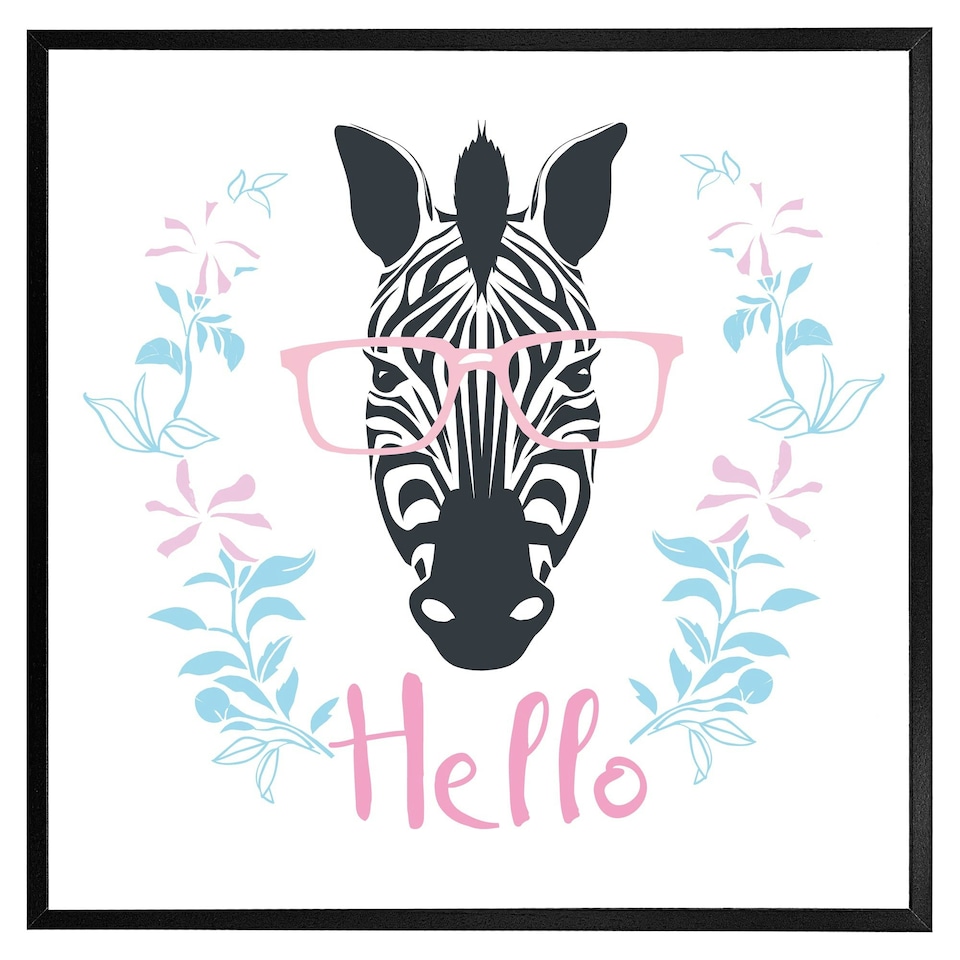 image 1 of Hello zebra (Picture Frame) White | L