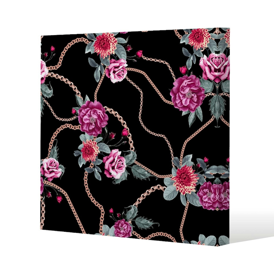 image 1 of Chain and flowers pattern (Canvas Print) 90 x 90 x 4cm