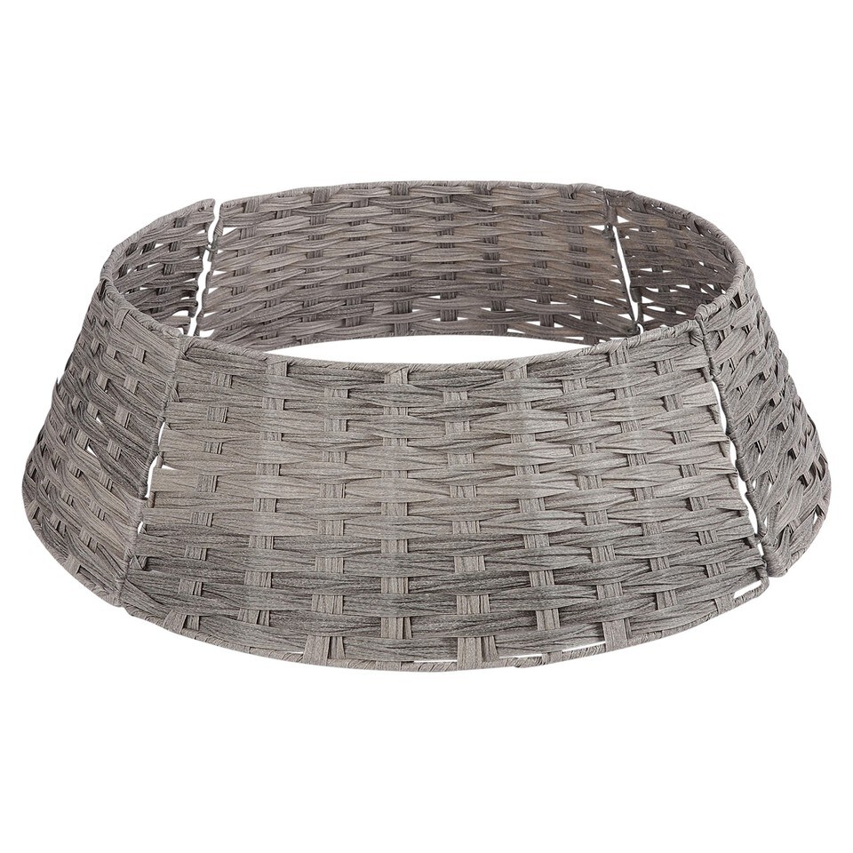 image 1 of 76cm Christmas Xmas Tree Skirt Round Decorative Festive Base Stand Cover 4 Pcs | Grey | Grey