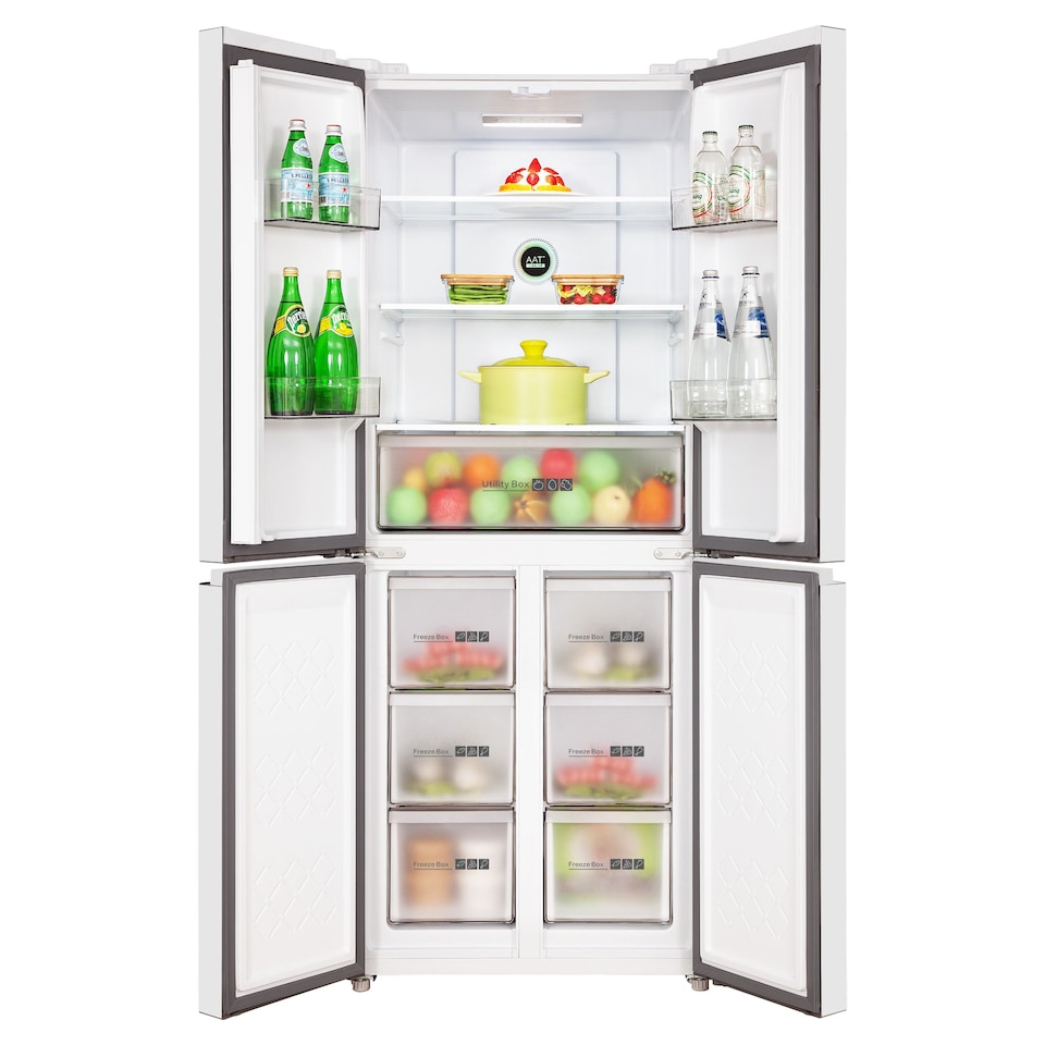 image 1 of HYE 394 Litre No Frost Cross Door American Fridge Freezer, 70cm, White - RF01AMCD394W07