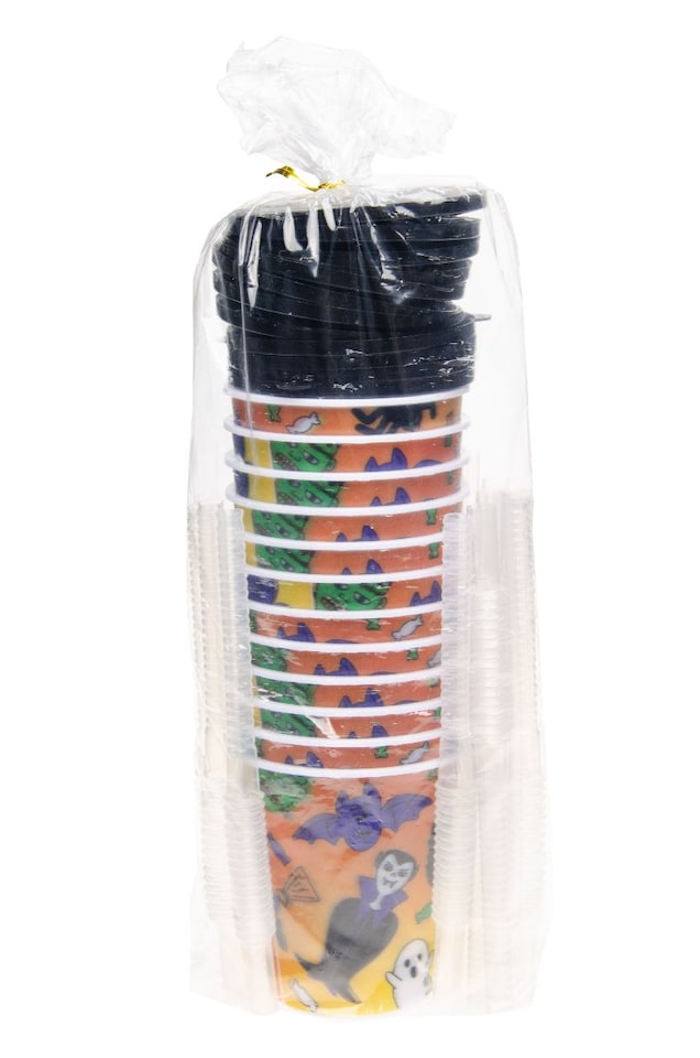 image 1 of Pack of 12 Halloween 3D Cups With Straw and Lid
