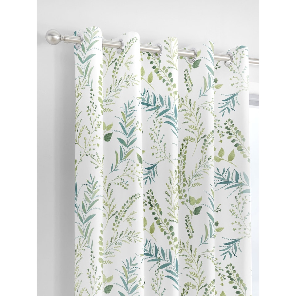 image 1 of Fusion Fernworthy Eyelet Curtains Green
