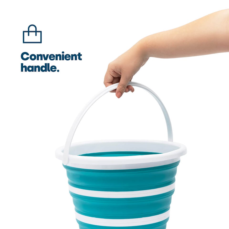 image 1 of Collapsible Bucket - Turquoise