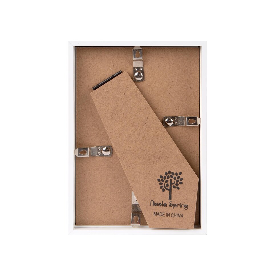 image 1 of Nicola Spring 4 x 6" Deep Photo Frame - White - 3D Deep Box Picture Frame Portrait Display Case (17.5 x 12.5cm)