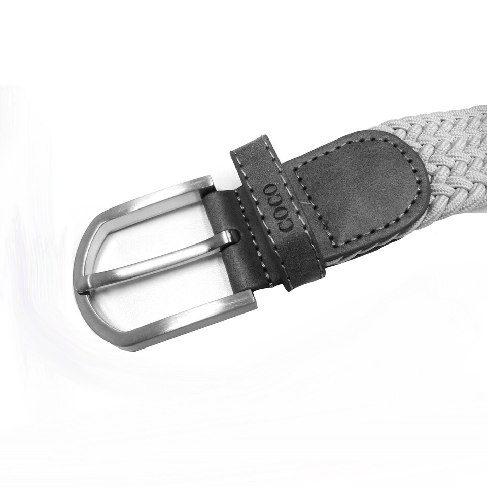 image 1 of Coco Equestrian Grey Unisex Adult Woven Elastic Braided Stretch Riding Belt | Grey