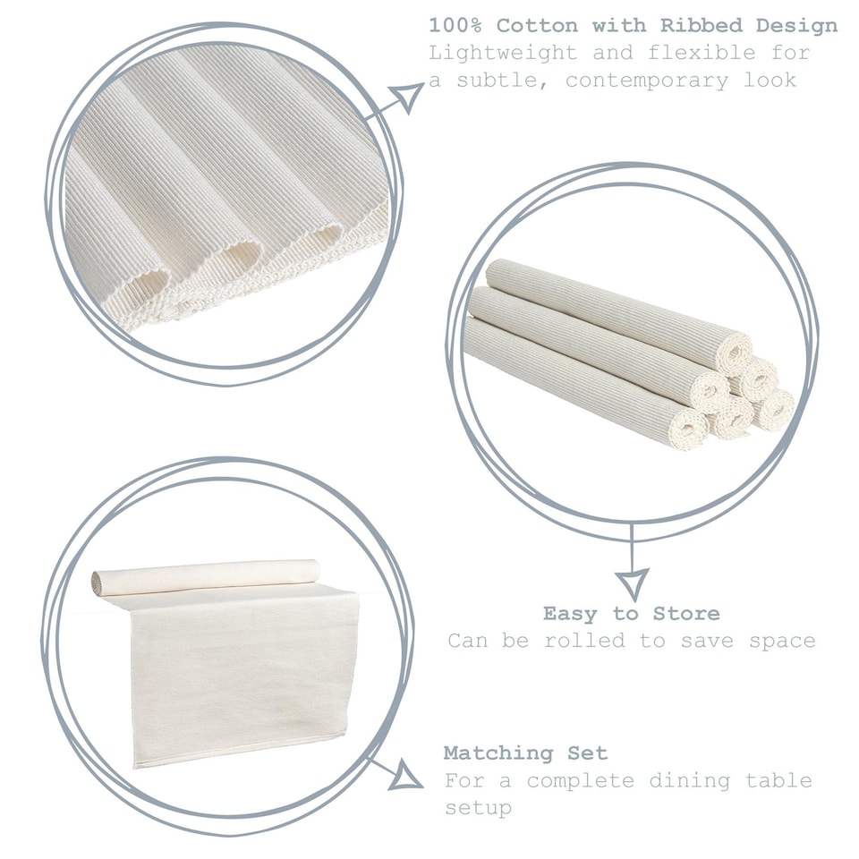 image 1 of Nicola Spring Ribbed Cotton Table Runner - 48 x 183cm - Red | Red | Red